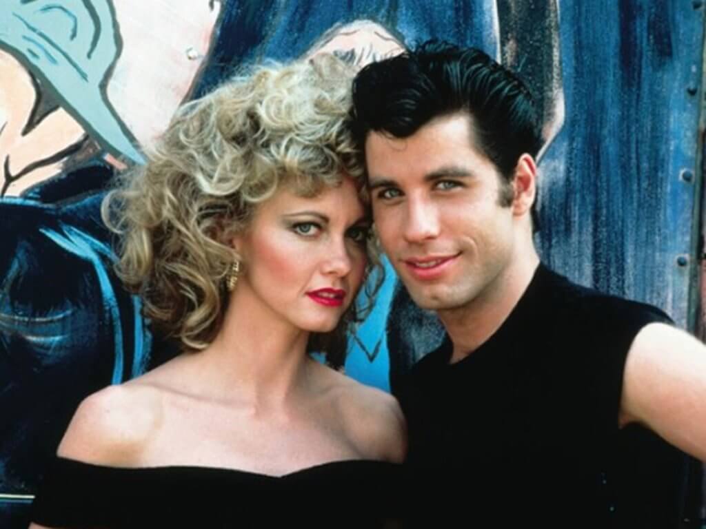 John Travolta e Olivia Newton-John no filme Grease - Nos tempos da brilhantina.